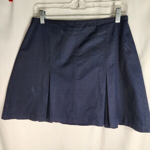 Tommy Hilfiger Navy Blue Pleated Cotton Full Skirt Size 10